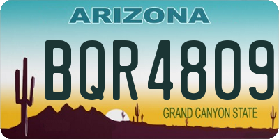 AZ license plate BQR4809