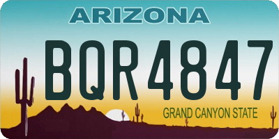 AZ license plate BQR4847