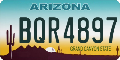 AZ license plate BQR4897