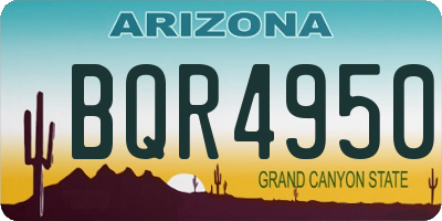 AZ license plate BQR4950