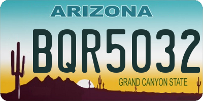 AZ license plate BQR5032