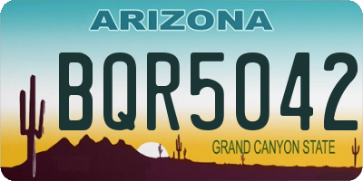 AZ license plate BQR5042