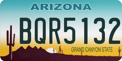 AZ license plate BQR5132