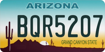 AZ license plate BQR5207