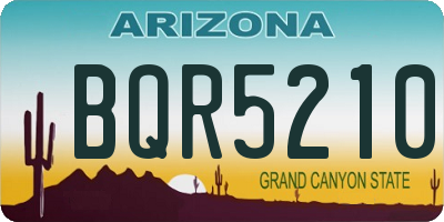 AZ license plate BQR5210