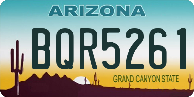AZ license plate BQR5261