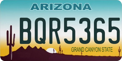AZ license plate BQR5365