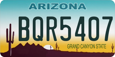 AZ license plate BQR5407
