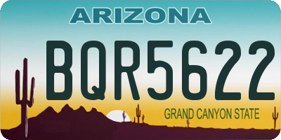 AZ license plate BQR5622
