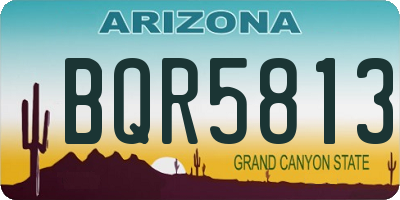 AZ license plate BQR5813
