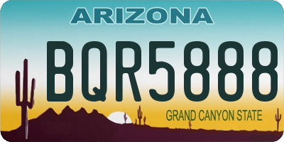 AZ license plate BQR5888