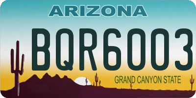 AZ license plate BQR6003