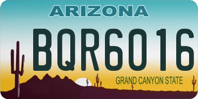 AZ license plate BQR6016