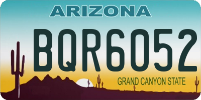 AZ license plate BQR6052