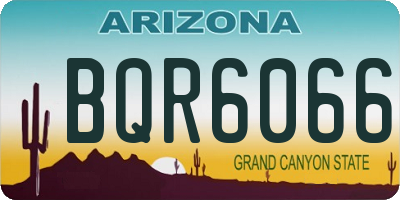 AZ license plate BQR6066
