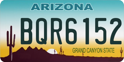 AZ license plate BQR6152