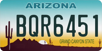 AZ license plate BQR6451