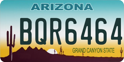AZ license plate BQR6464