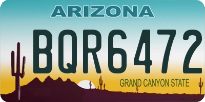 AZ license plate BQR6472