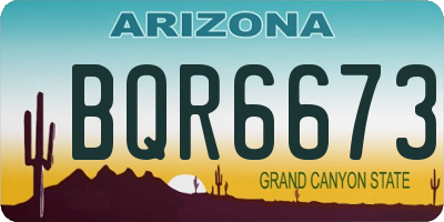 AZ license plate BQR6673