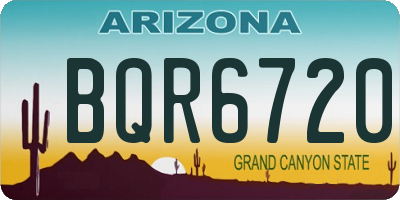AZ license plate BQR6720