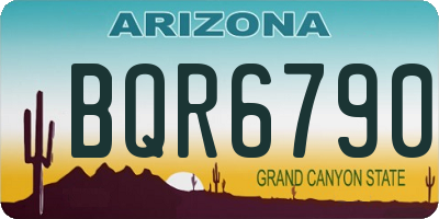 AZ license plate BQR6790