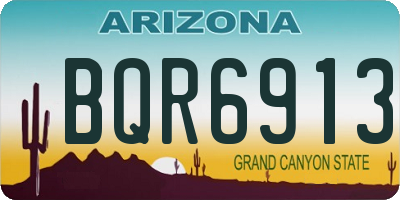 AZ license plate BQR6913