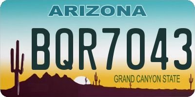AZ license plate BQR7043