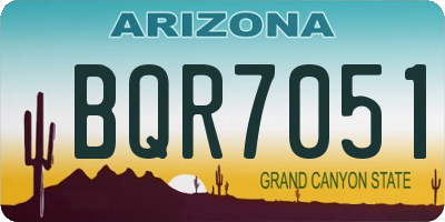 AZ license plate BQR7051