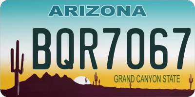 AZ license plate BQR7067