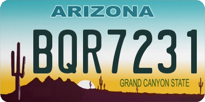 AZ license plate BQR7231