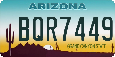 AZ license plate BQR7449