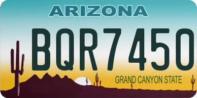 AZ license plate BQR7450