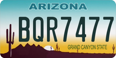 AZ license plate BQR7477