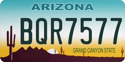 AZ license plate BQR7577