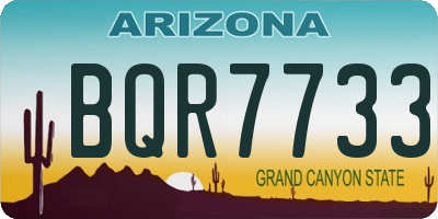 AZ license plate BQR7733