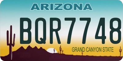 AZ license plate BQR7748