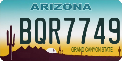 AZ license plate BQR7749