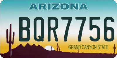 AZ license plate BQR7756