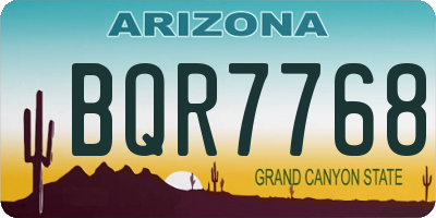 AZ license plate BQR7768