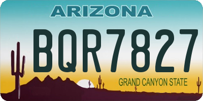 AZ license plate BQR7827