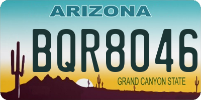 AZ license plate BQR8046