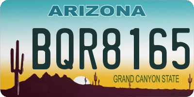 AZ license plate BQR8165