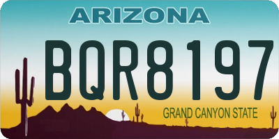 AZ license plate BQR8197