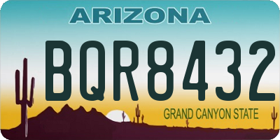 AZ license plate BQR8432