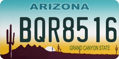 AZ license plate BQR8516