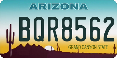 AZ license plate BQR8562