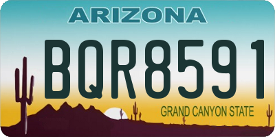 AZ license plate BQR8591