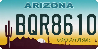 AZ license plate BQR8610