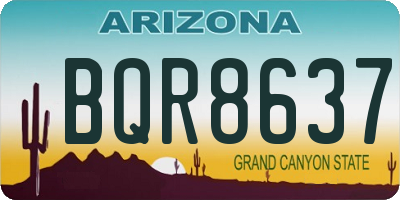 AZ license plate BQR8637